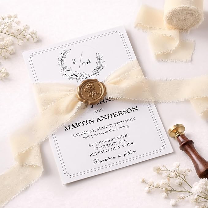 DORIS HOME Nude and Ivory Chiffon Ribbon for Flower Bouquet, 1" x21Yd Fabric Ribbon for Gift Wrapping, Handmade Frayed Ribbon for Wedding Invitations/Christmas Decorations