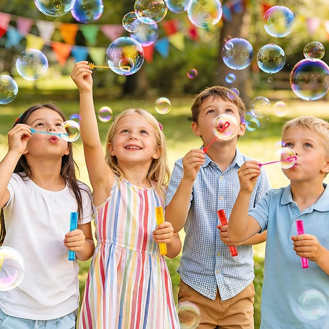 OCHIDO 200 Pieces Mini Bubble Wands in 10 Colors, Bubbles Party Favors for Kids, Bubble Wands Bulk for Summer Toys Gift, Indoor Outdoor Activity, Themed Birthday, Wedding, Goodie Bags Stuffers
