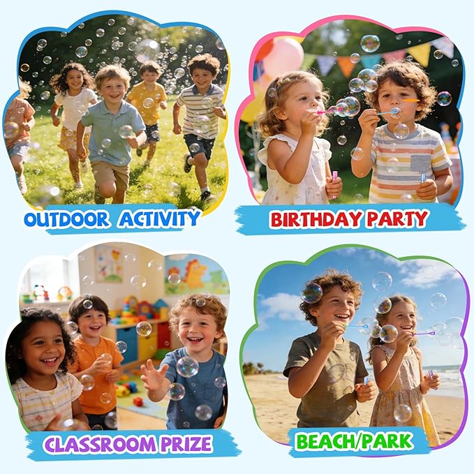 EagleStone 200 PCS Mini Bubble Wands in 10 Colors, Bulk Party Favors for Kids, Birthday, Easter Basket Stuffer, Christmas, Valentine’s, Carnival, Classroom Prizes, Goodie Bag Stuffers for Boys & Girls