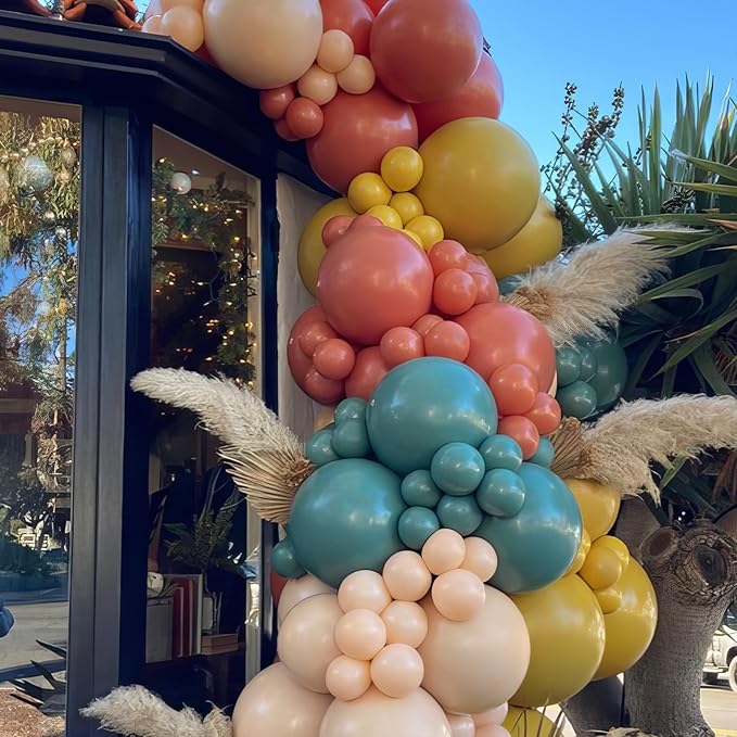 Boho Rainbow Balloons, Rainbow Colorful Balloon, Retro Ivory White Yellow Orange Blue Purple Balloons for Girls Woman Boys Boho Birthday Baby Shower Bridal Shower Wedding DIY Party Decorations