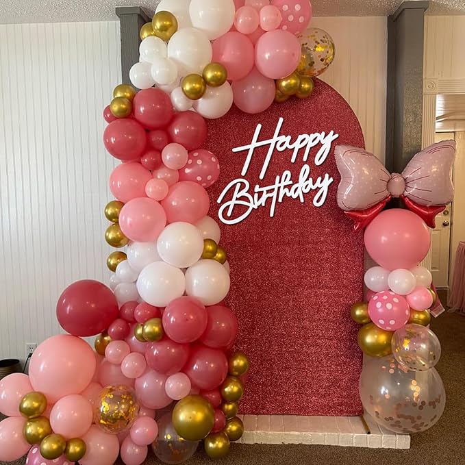 Happy Birthday Sign - Glitter White Felt - Includes Dot Glue - Perfect for Birthday Party, Baby Shower, Gender Reveal
