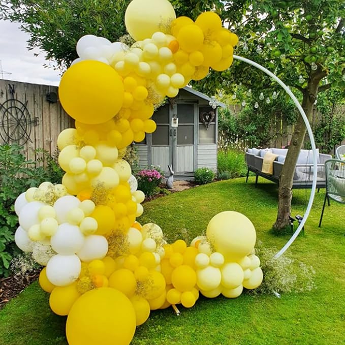 Awenztech 120pcs Yellow Balloon Arch Kit, 18 12 10 5 inch Yellow Latex Balloons Different Sizes Balloon Garland for Baby Shower Sunflower Bee Wedding Birthday Party Decorations