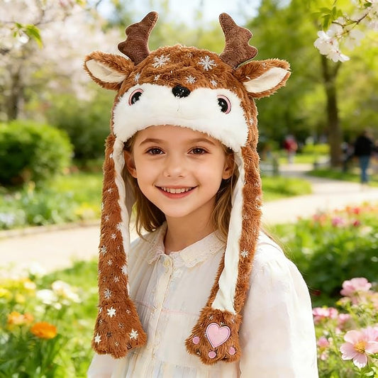 Animal Hat with Funny Plush Moving Ears,Crazy Hats for Kids Holiday Cosplay Easter Dress Up Cute Hat Kids Gift