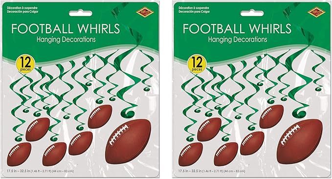 Beistle Football whirls hanging decorators
