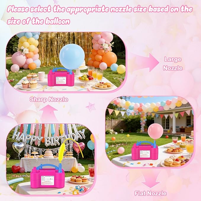 AXHJ Balloon Pump Electric, Rechargeable Cordless Balloon Air Pump with Type-C, Blower Inflator for Long Balloons, Foil Twisty Animal Latex Balloons in Birthday Party for Decorations