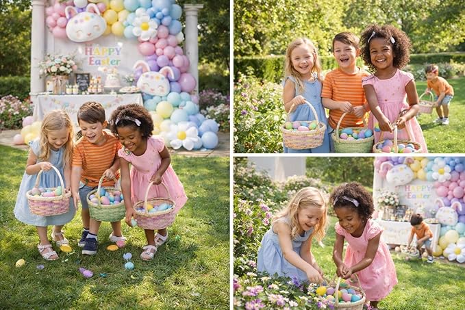Pastel Easter Balloon Arch Garland Kit 158pcs Spring Bunny Daisy Garden Baby Shower Girls Birthday Egg Hunt Party Decorations (Pastel)