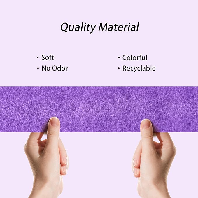 Purple Gold Party Decorations, 8 Rolls Purple Gold Crepe Paper Streamers, for Birthday Anniversary Bridal Shower Wedding Lavender Graduation Mardi Gras Decorations, 1.8 Inch x 82 Ft/Roll