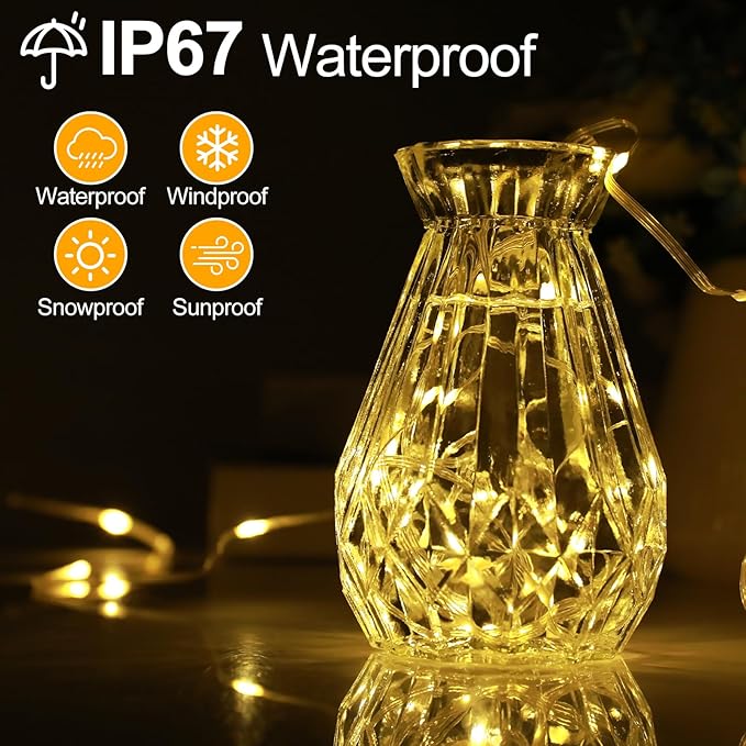 OGORI 200FT 800LED Fairy Lights Outdoor, Warm White Fairy String Lights 8 Modes Remote & Timer, IP67 Waterproof Fairy Tree Lights for Bedroom, Wedding, DIY, Centerpiece, Christmas Decorations