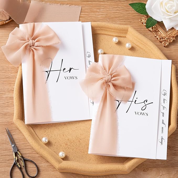 DORIS HOME Nude Pink Chiffon Ribbon for Flower Bouquet, 2" x21Yd Fabric Ribbon for Gift Wrapping, Handmade Frayed Ribbon for Wedding/Christmas Decorations