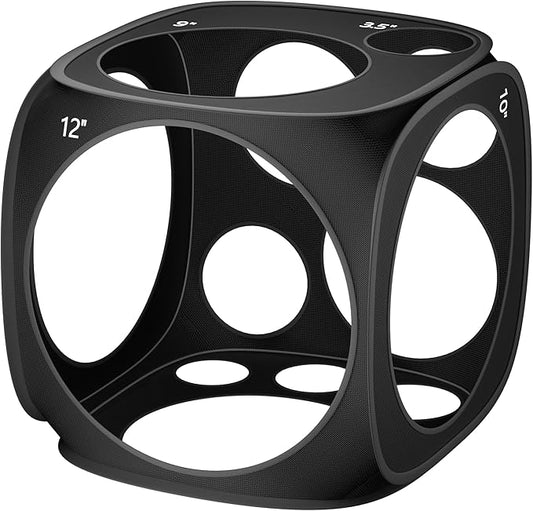 13 Sizes Balloon Sizer Cube Box (2-12 Inch), Collapsible Balloon Measurement Tool for Party Arch Decorations & Columns (Black)