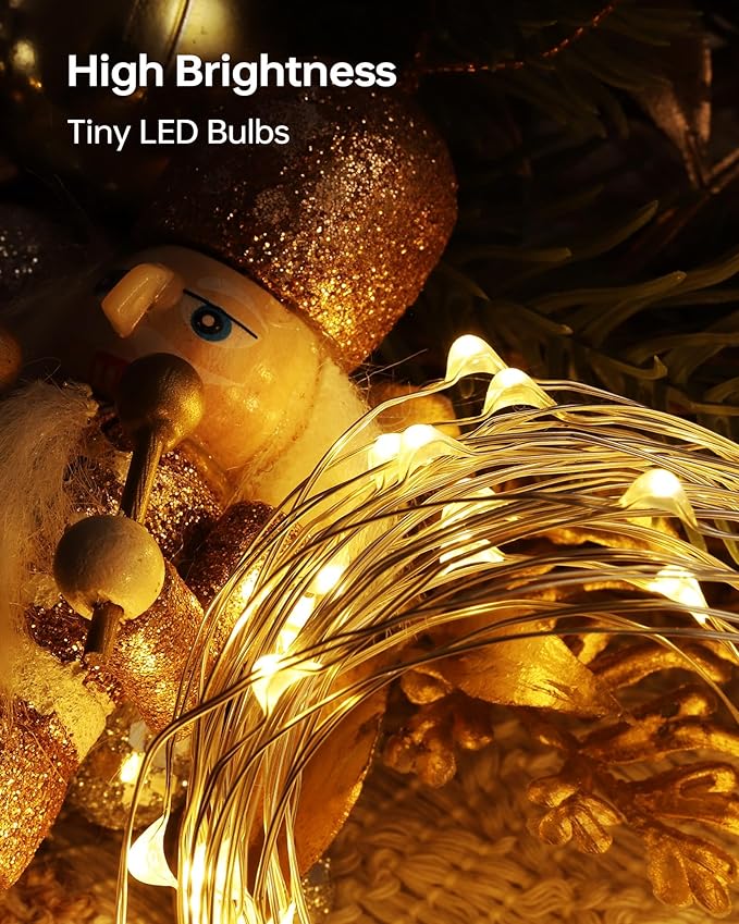 12 Pack Fairy Lights Battery Operated - 7ft 20 LED Twinkle Lights Copper Wire Mini String Lights Firefly Lights for Mason Jars DIY Crafts Christmas Wedding Party Decor, Warm White & Cool White