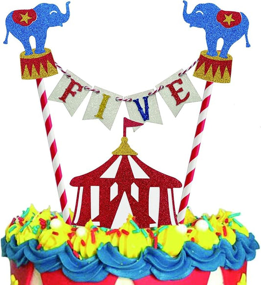 Circus 5th Birthday Cake Topper