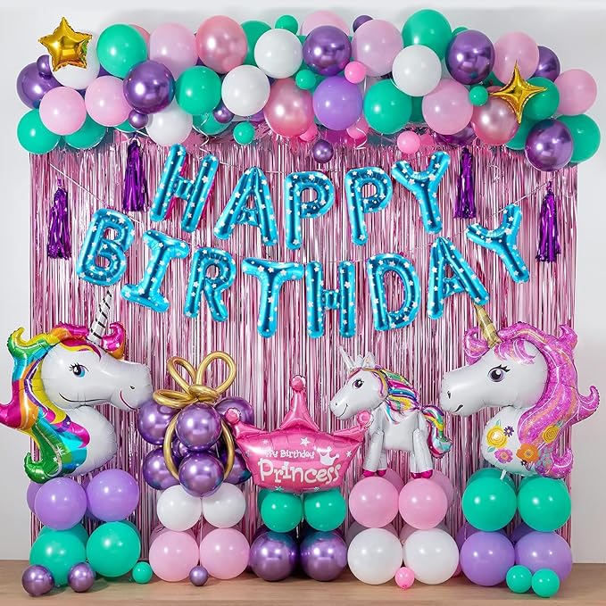 CANREVEL Happy Birthday Banner 13pcs 16 Inch Mylar Foil Letters Balloons Birthday Party Decorations for Kids and Adults - 3D Blue Star