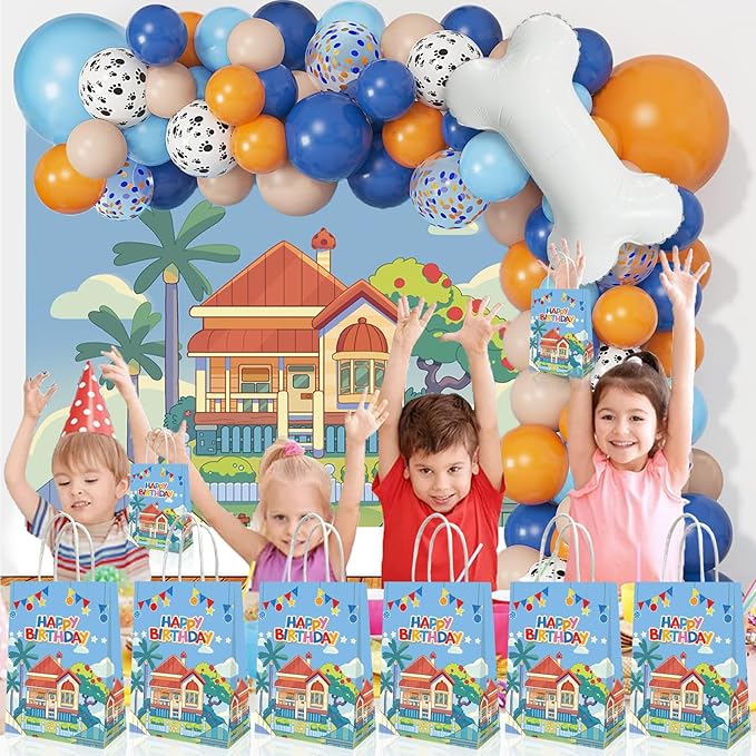 YOOUUQIAN 20 PCS Blue Dog Birthday Party Supplies, Blue Dog Party Decorations Gift Bags Birthday Party Favors Bag