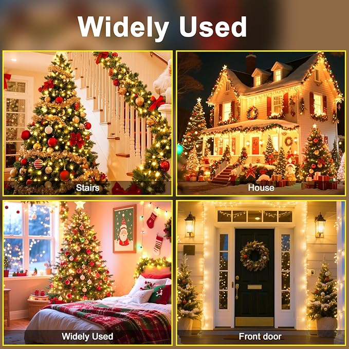 328 FT 1000 LED String Lights Outdoor Indoor, Christams String Lights Waterproof 8 Modes & Timer, Fairy Lights Plug in for Bedroom, Weeding, Patio, Party, Holiday,Christmas Decor (Warm White)