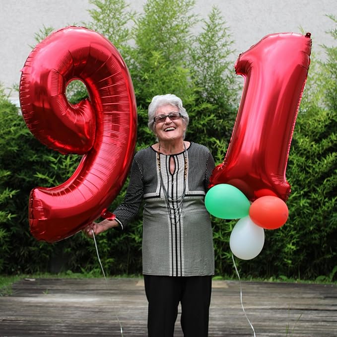 40 inch Number Balloon 0-9 Red Large Number 9 Balloons,Digital Balloons for Birthday Party Celebration Decorations Supplies, Helium Foil Number Balloons for Wedding Anniversary