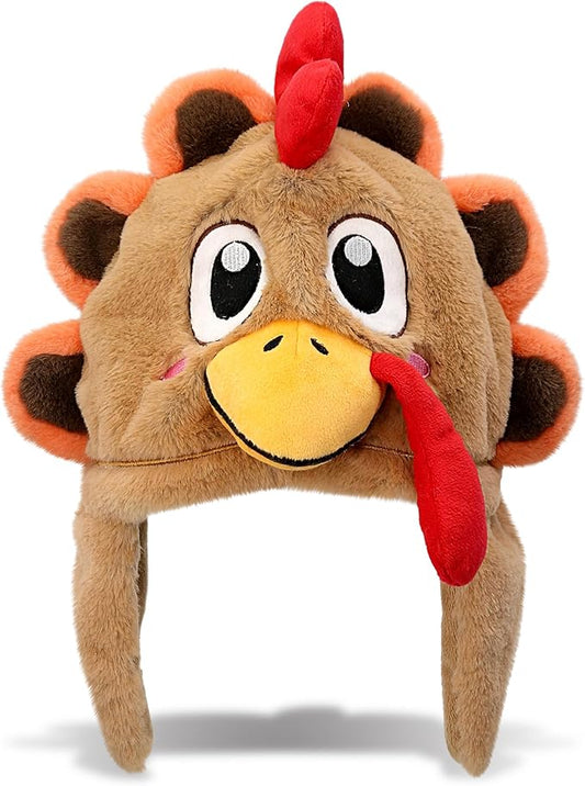 DolliBu Plush Hat – Super Soft Fleece Stuffed Animal Beanie with Ear Flaps, Cozy Warm Winter Hat for Kids – One Size