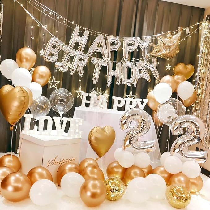 Gold Confetti Balloons, 25 Pcs Thickened 12 Inch Clear Latex Balloon with Confetti Inside for Graduation Decorations Engagement Bridal Shower Party Baby Shower Birthday Party Decoration Supplies