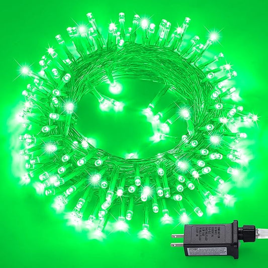 JMEXSUSS Green Christmas Lights Indoor Plug in,150 LED Connectable String Lights Outdoor, 59ft 8 Modes Green Christmas String Light for Bedroom Room Home Party Christmas Tree Decor