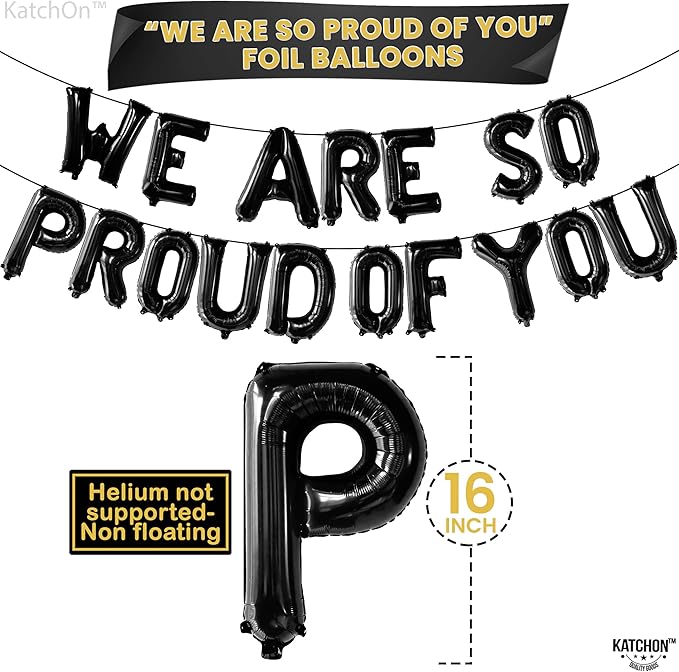 KatchOn, Black We Are So Proud of You Balloons - 16 Inch, Pack of 16 | Proud Of You Balloon for Graduation Decorations 2026, Graduation Balloons, 2026 Graduation Decorations