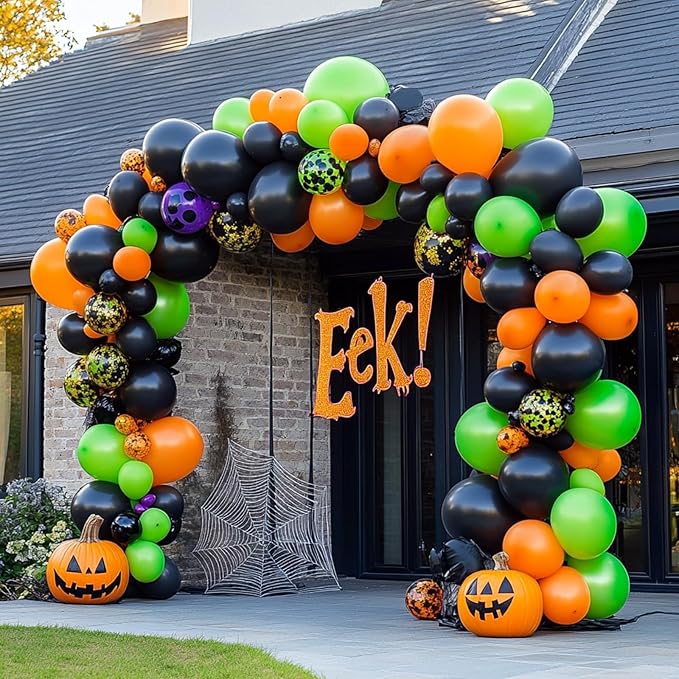 RUBFAC Lime Green Balloons 129pcs Light Fruit Neon Green Latex Balloon 18 12 10 5 Inch Garland Arch Kit for Birthday Party Dinosaur Jungle Baby Shower Decoration