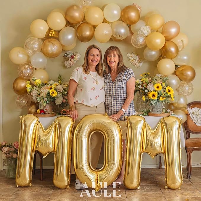 AULE 40 Inch Big Letter Balloon Gold B Large Foil Helium Alphabet Balloons A-Z for Birthday Anniversary Graduation New Year Party Decoration Supplies