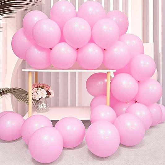 Firomi Light Pink Balloons 12-inch 100 Pack Big Helium Round Pale Baby Pink Thicken Latex Balloon for Wedding Birthday Party (with 3 Ribbons)