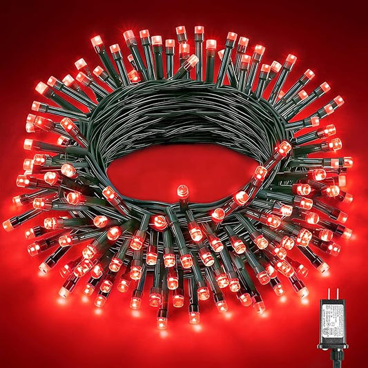 Red Christmas String Lights, 40FT 120 LED Christmas Lights Outdoor Indoor Waterproof with 8 Modes, Plug in Connectable String Lights for Outside Home Garden Patio Party Holiday Decor