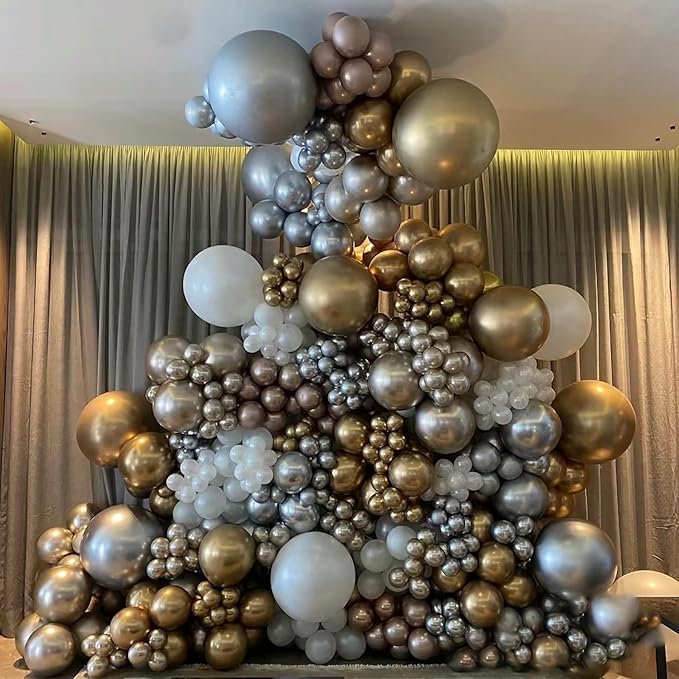Gold Balloons Party Balloons 12inch 50Pcs 3.2g Latex Metallic Balloons Chrome Balloons Birthday Balloons Shiny Balloons Party Decoration Wedding Birthday Baby Shower Christmas Party - Metallic Gold