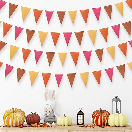 Cheerland Fall Banner Thanksgiving Garlands Autumn Triangle Flags Fall Festival Decorations Thanks Giving Party Decorations Autumn Themed Home Decor Baby Shower Birthday Party Supplies