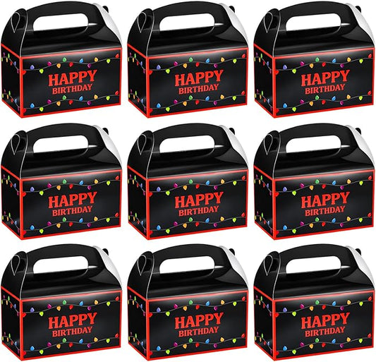 Marspark 24 Pack Strange Birthday Party Supplies, Paper Gift Boxes, Cartoon Candy Treat Boxes for Strange Themed Birthday Party Decorations(Spooky Pattern)