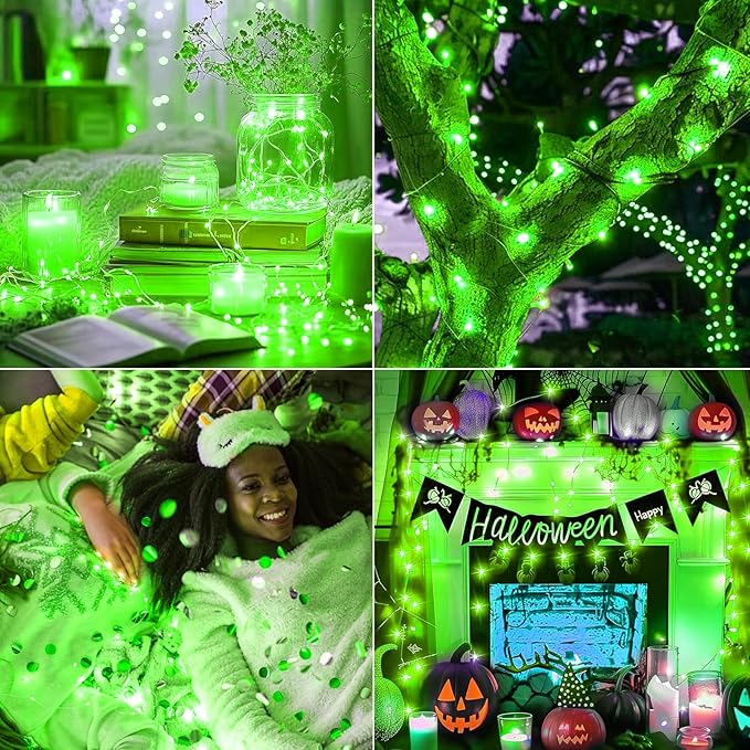 8Pack Fairy Lights Battery Operated, 7ft 20 LED 3 Modes Speed Twinkle Mini String Lights Waterproof Silver Wire Firefly Starry Lights for Mason Jars Wedding Party Christmas Decorations