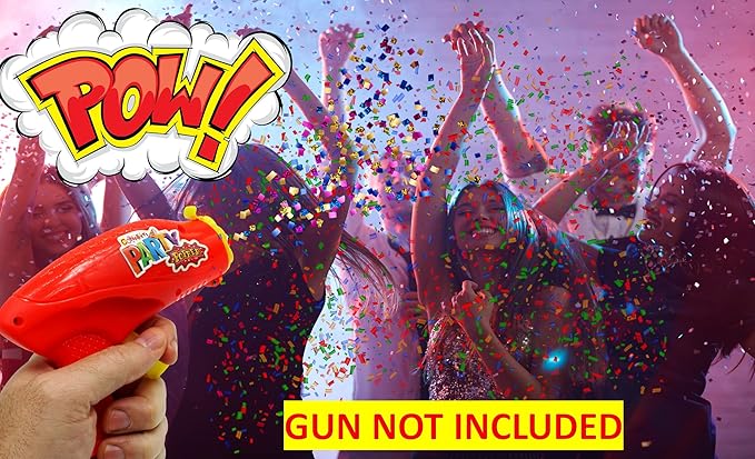 JA-RU Confetti Party Poppers Refills (6 Packs) 6 Refill Cartages 4 Shots Each. Multicolor Metallic for Confetti Gun, Party Favors. Birthday Parties & Party Supplies. Plus Sticker 956-6s