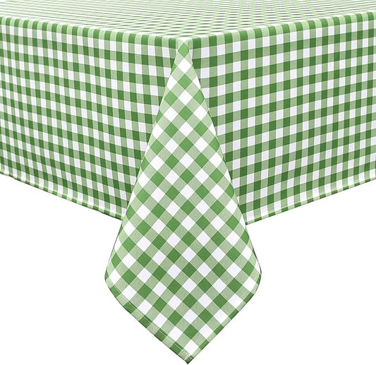 Classic Gingham Buffalo Tablecloth Fabric - Oblong 58x144 Inch Water Proof Checkered Table Cloth for Indoor Outdoor - Table Cover for Birthday, Picnics, BBQs, and Parties