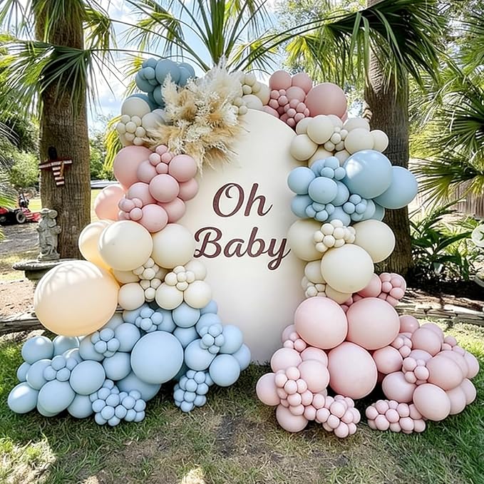 120pcs Dusty Pink Balloons, 18 12 10 5 inch Pastel Pale Lihgt Pink Balloons Different Sizes Dusty Rose Balloon Arch Kit for Boho Bachelorette Baby Shower Birthday Party Decorations
