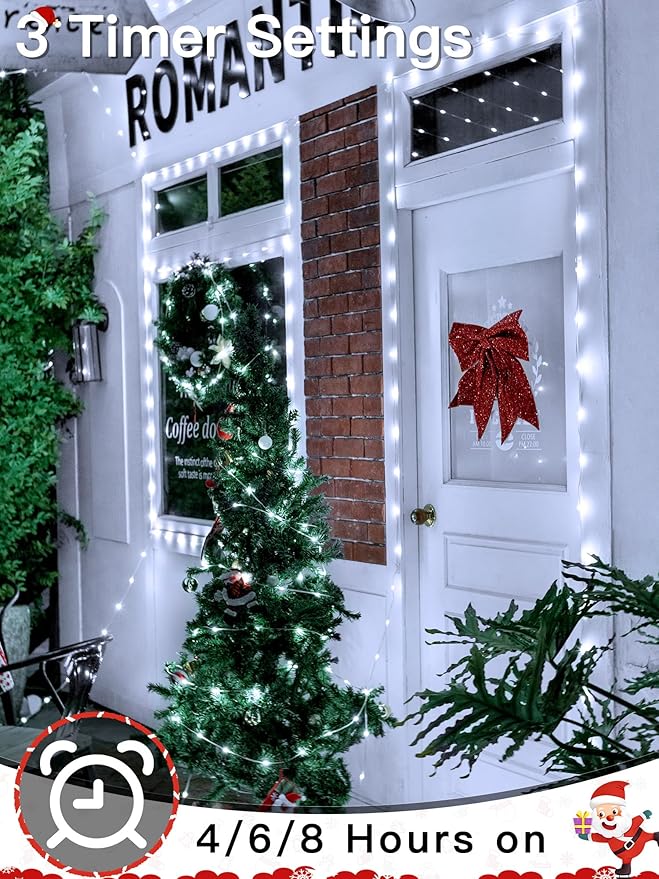 Christmas Lights Outdoor, 1000LED 328FT Christmas Tree Lights IP67 Waterproof, Plug in Fairy Lights with Remote 8 Modes Timer, Xmas Light for Outside Indoor House Holiday Decor(Cool White)