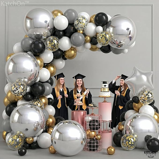 KatchOn, Silver Balloons - 22 Inch, Pack of 6 | Silver Foil Balloons for Silver Birthday Decorations | 4D Shiny Chrome Balloon for Engagement, Bridal Shower, Graduation Decorations 2026
