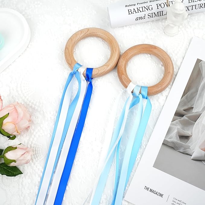 MAYREEL Blue Satin Ribbon 3/8 Inch Thin Light Baby Blue Ribbon Assortment for Gift Wrapping Wedding Bridal Baby Shower Party Decorations 5 Rolls x 10 Yards Total 50 Yards