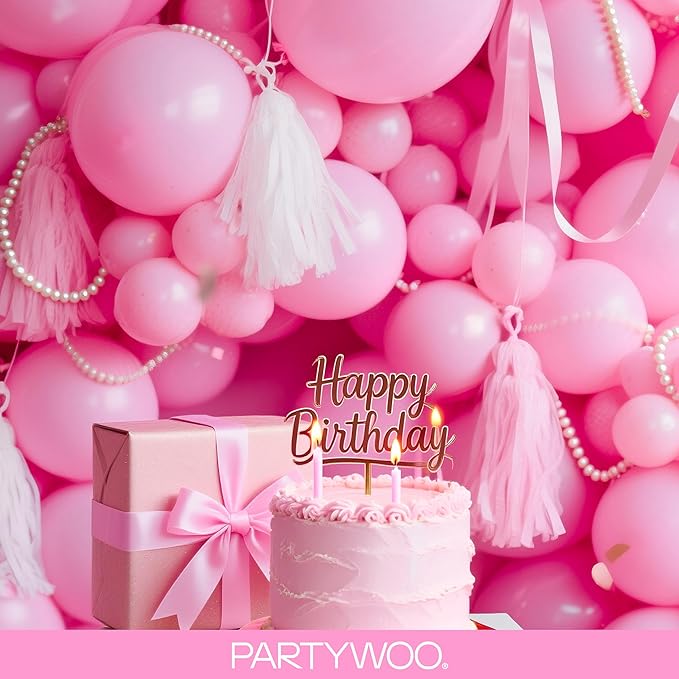 PartyWoo Pink Balloons 99pcs Different Sizes of 36 18 12 10 5 Inch Matte Pink Balloon Arch Kit for Baby Shower Gender Reveal Princess Bachelorette Engagement Birthday Party Decorations Pink-Y11