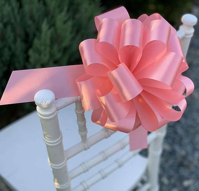 Large Rose Petal Pink Bows - 9" Wide, Set of 6, Easter, Spring, Mother's Day, Baby Shower, Gift Bows, Gender Reveal, Birthday, Presents, Breast Cancer Awareness, Anniversary, Valentine's Day, Office