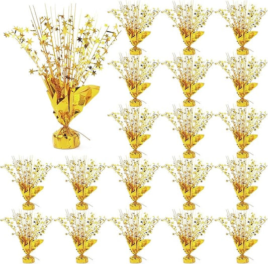 20 Pack Gold Foil Spray Centerpiece Star Table Decoration Metallic Burst Table Centerpieces for Birthday New Year Wedding Anniversary Graduation Party Supply (Gold)