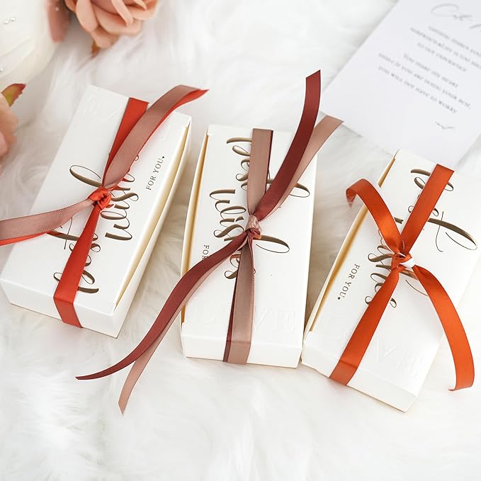 Terracotta Ribbon 3/8 Inch, Burnt Orange Double Face Satin Ribbon 6 Rolls 60 Yards, Thin Autumn Ribbon for Fall Decor, Halloween Crafts, Wedding Invitations, Gift Wrapping, Bouquets