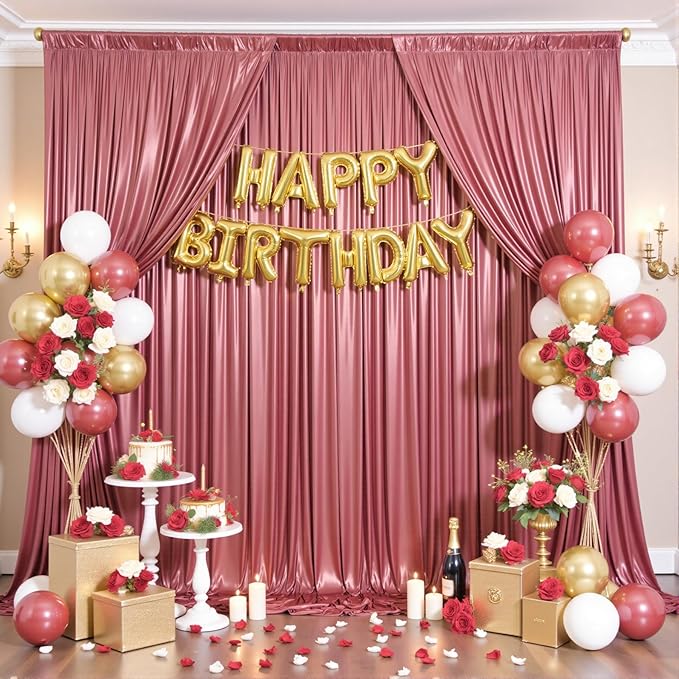 20x12FT Rose Gold Sequin Backdrop Curtain for Party - 4 Panels 5x12FT Wrinkle-Free Shimmer Drapes for Birthday, Wedding, Christmas, Decorations & Photography