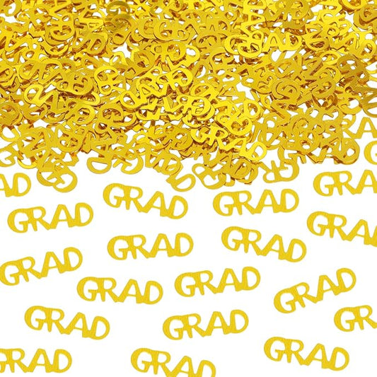 ONLYKXY 15gram Glitter Table Confetti Decor Scatter Bless Confetti Grad Party Decor for Congrats College Graduation Birthday Wedding Party Chocolate Favor Envelope Decal (Gold GRAD)