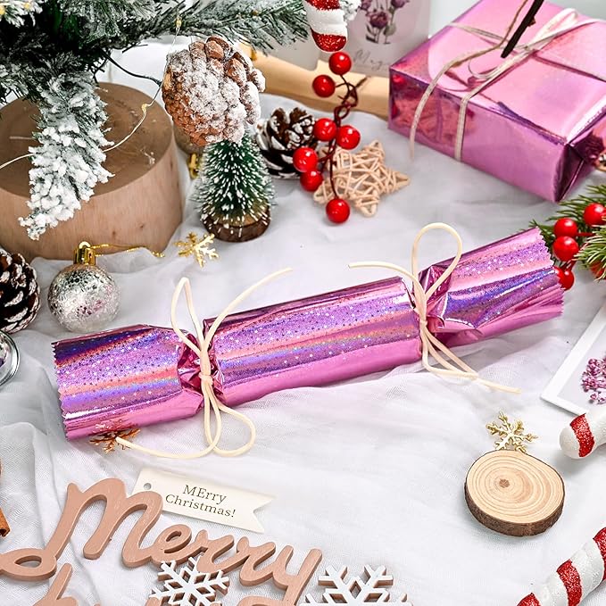 Burymento Pink Wrapping Paper Roll, Metallic Holographic Star Gift Wrap for Birthday, Valentines, Mothers day, Graduation, Wedding, Fathers day, Baby Shower, Christmas (30 IN x 32.8 FT)