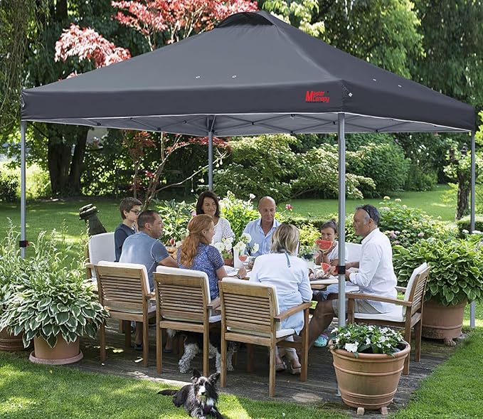 MASTERCANOPY Durable Pop-up Canopy Tent with Roller Bag (10x10, Dark Gray)