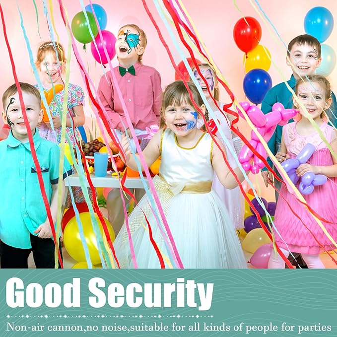 craftshou 120 Pcs Hand Throw Streamer Poppers Confetti No Mess Streamers Colorful Romantic Paper Crackers for Wedding Birthday Reception Graduation Party Celebrations Favors