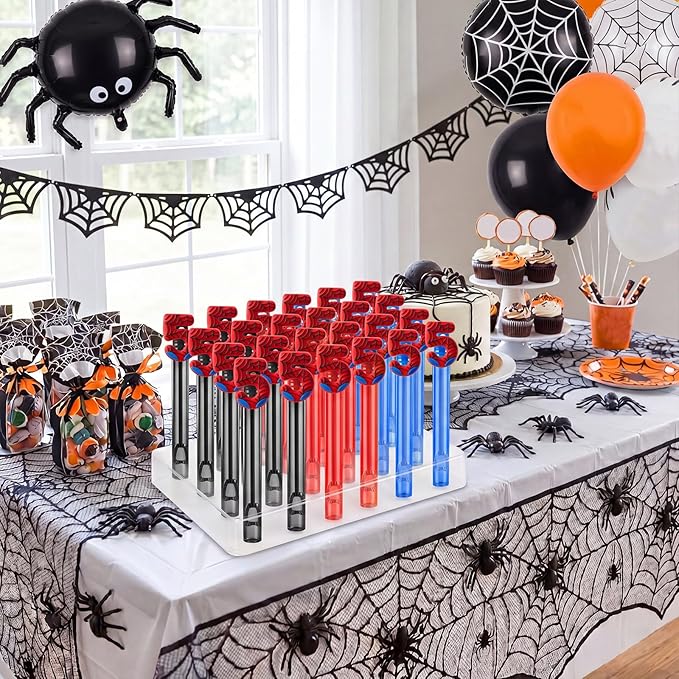 Jenaai 24 Spider Web Bubble Wands Number 5 Spider Bubble Wand Party Favors for Summer Activity Cartoon Birthday Gifts Carnival Goody Bag Stuffers Wedding Supplies