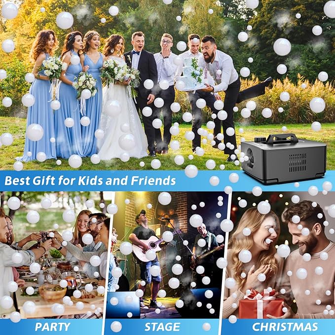 Wisdomlit Fog Bubble Machine, 2-in-1 Smoke Bubble Blower, 400W No-Spill Smoke Bubble Maker, 8000+ Colorful Bubbles | Fog Bubbles for Indoor Outdoor Birthday Halloween Party