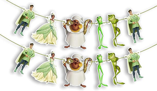 Princss and The Frog Garland Decoration – Themed Party Banner for Birthday Celebrations, Decorative Garland for Dessert Tables, Room Décor, Baby Showers, Photo Displays, and Special Events